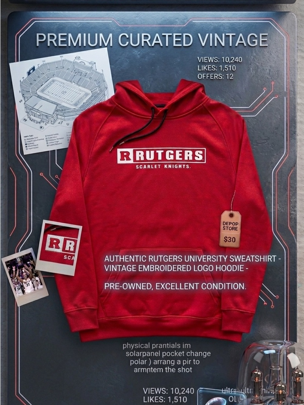 Colosseum Red Rutgers Scarlet Knights Pullover Hoodie